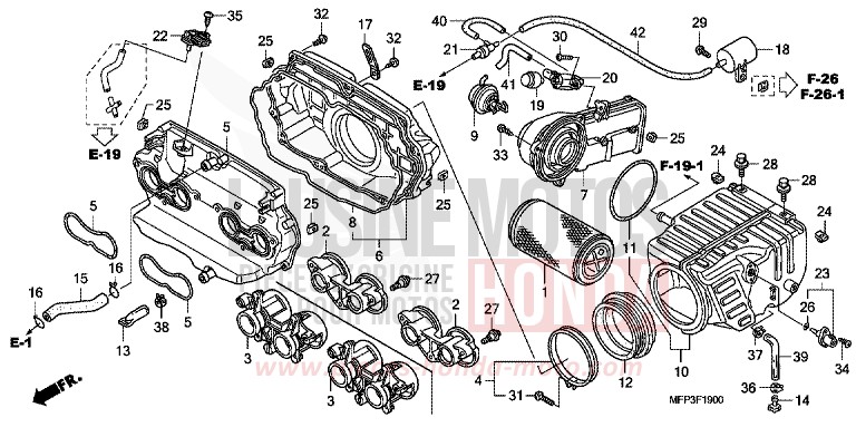 LUFTFILTER von CB1300 Super Bold'or ABS PEARL SUNBEAM WHITE (NHA66KF) von 2009